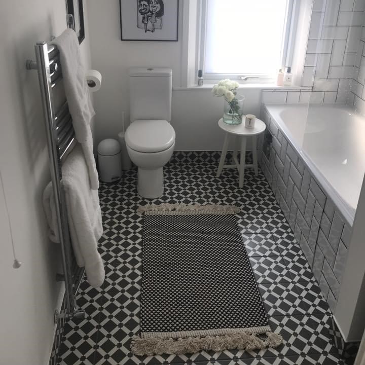 Black and white tiled